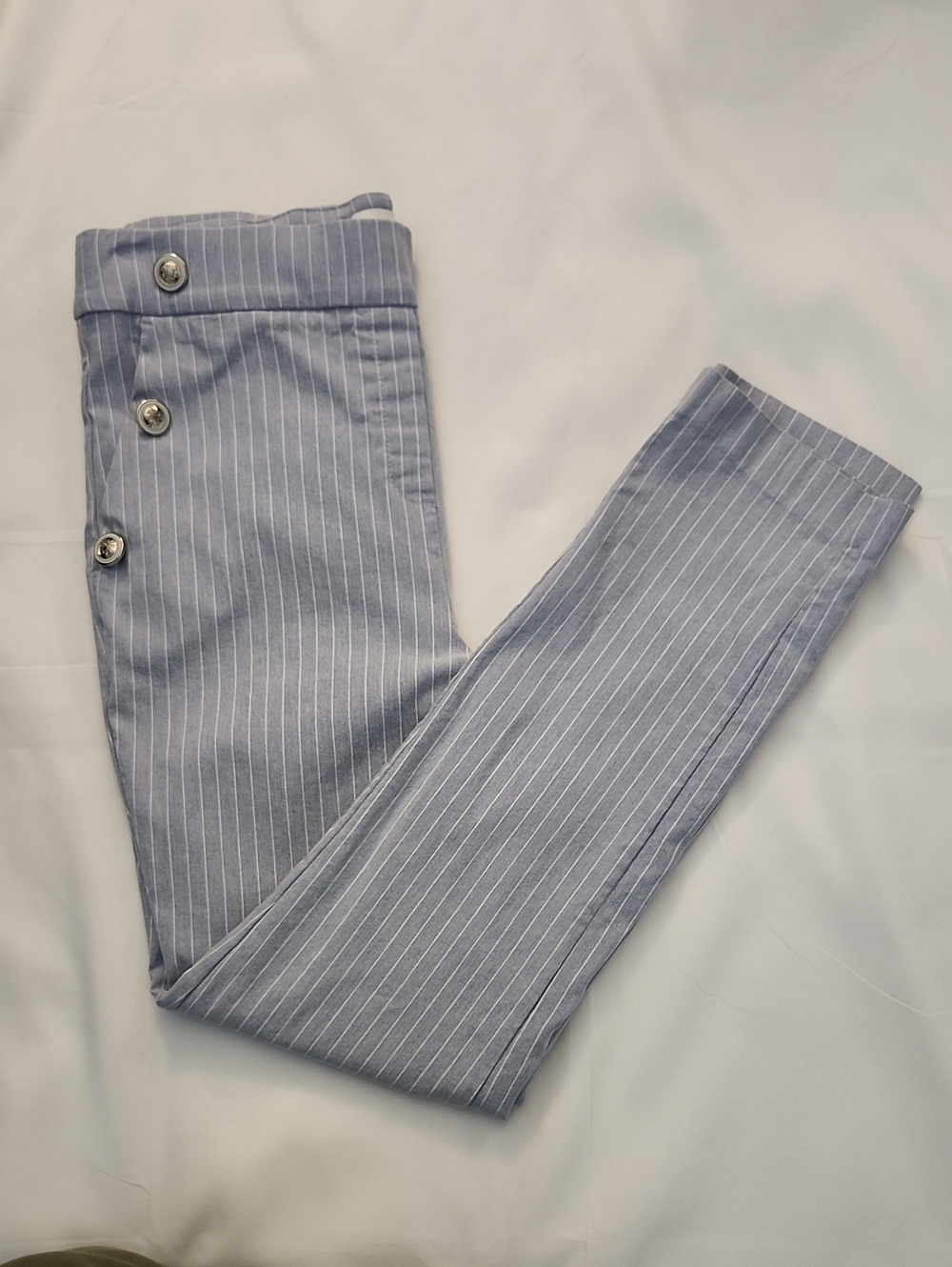 Women's Light Blue Pinstripe Dress Pants